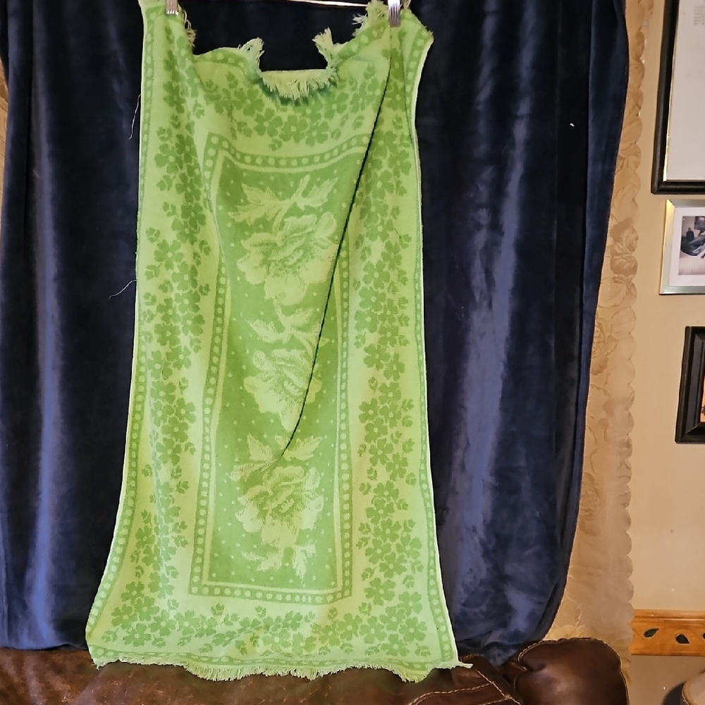 Vintage Fieldcrest Lime Green Terry Cloth Towel